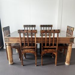 DINING TABLE  For Sale With 6 Chairs Solid Wood
