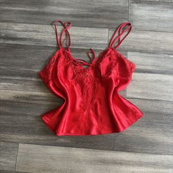 Vintage Victoria’s Secret Gold Label Red Lace Camisole Lingerie Top