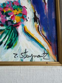 Framed canvas Zamy Steynovitz Title: Wedding Vows by the River Medium: Embellished Serigraph, Signed