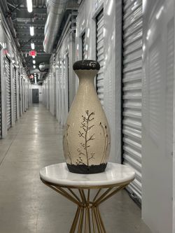 Artisan Raku-Fired Ceramic Bottle Vase