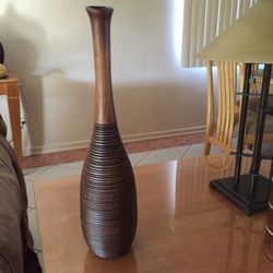 Decorative wood vase