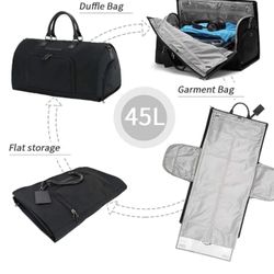 travel inspira Unisex-Adults 2 in 1 Convertible Garment Duffel Bag with Shoulder Strap and Shoes Compartment for Hanging Suitcase, Travel, gym - 45L -