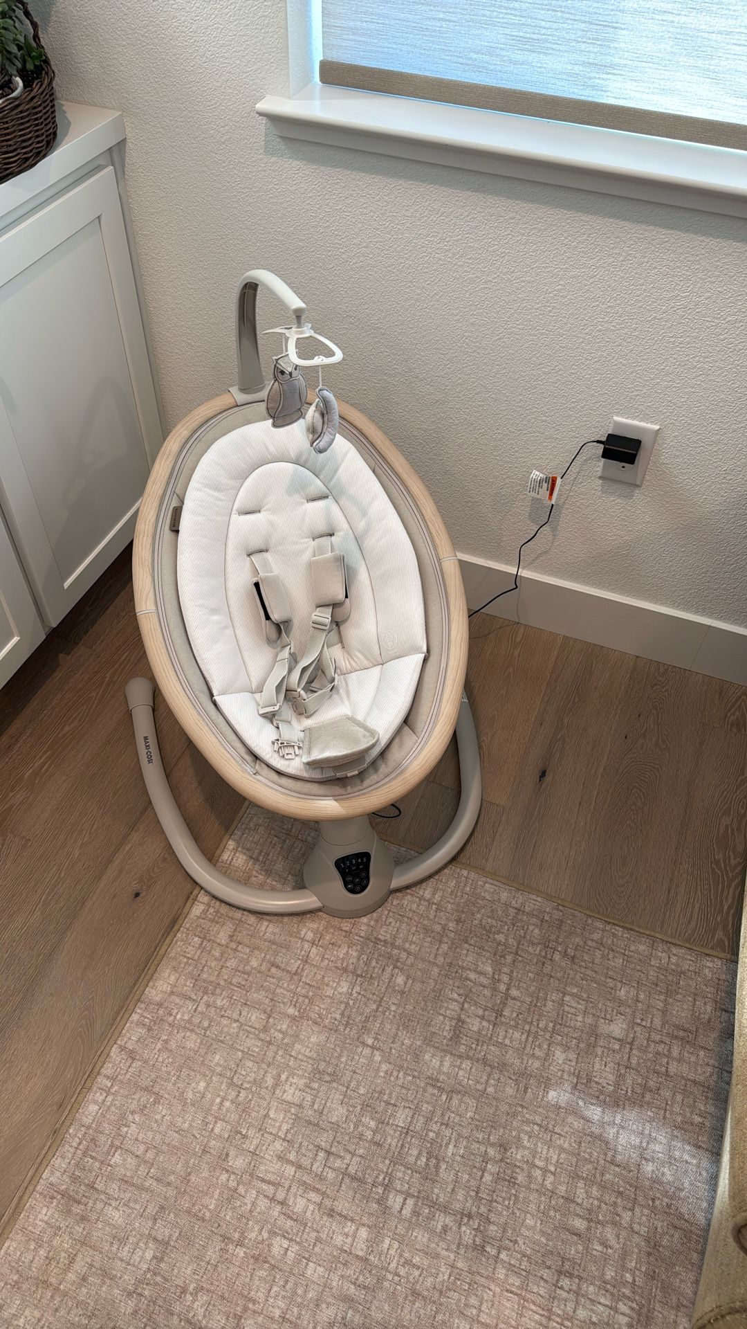 Maxi-Cosi Cassia Baby Swings for Infants: Smart Portable Baby Swing with Music, Lightweight & Foldable Baby Swing, 360 Rotation Infant Swing, Classic