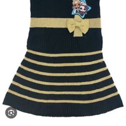 Girl’s LOL Surprise Sweater Dress/size S(10-12 black And Gold/nwt