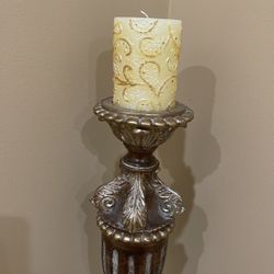 Candle Holder With Candle 