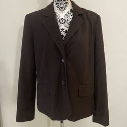 Merona  Dress Jacket  Blazer Size XL Brown Pockets