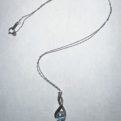 Sterling Silver Diamond Necklace 