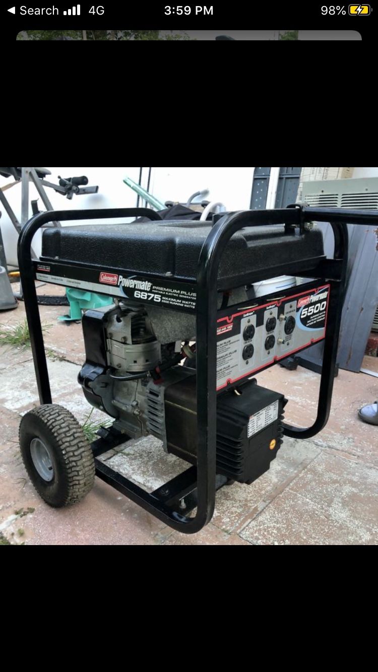 MUST SEE GENERATOR- 6875 Maximum WATTS [Brand: Coleman Powermate] $450 FIRM/NO OFFERS [Only USED For 1/2 HOUR]