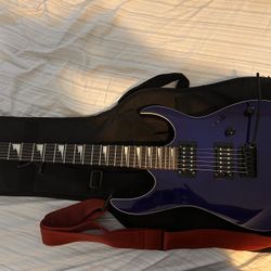 Blue Ibanez Gio Electric Guitar & Boss Katana Mini Amplifier