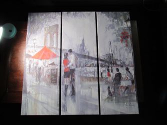 Three Piece Conjoined Art Romance Lovers In The City