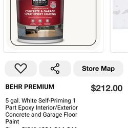 5 gal. White-Self Priming Interior/Exterior Concrete and Garage Floor Paint (Have 3 Total)