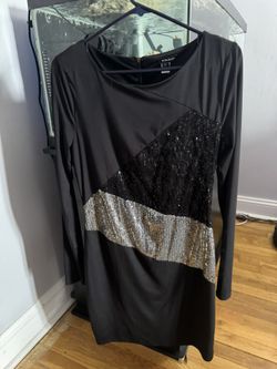 Black Silver Party Sequin Dress Las Vegas Large L 