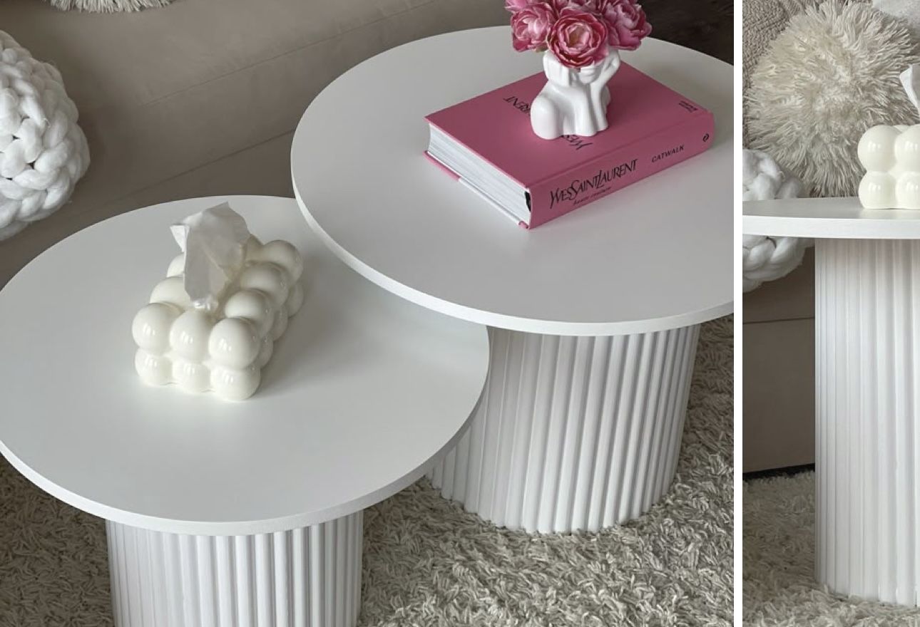 Round WHITE coffee Tables