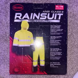 HIGH VISIBILITY RAINSUIT / XL / BOSS