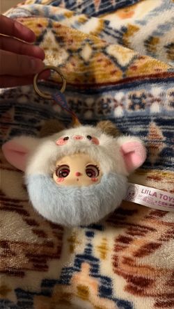 Cute cow plush keychain