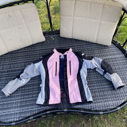 Female Pink Motorcycle Jacket - Medium Size