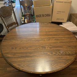 Antique Wood Table And Chairs