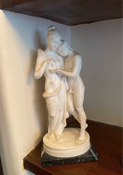 Mid Century Sculpture Italian Reproduction of  "Cupid and Psyche Standing" by A. Santini
