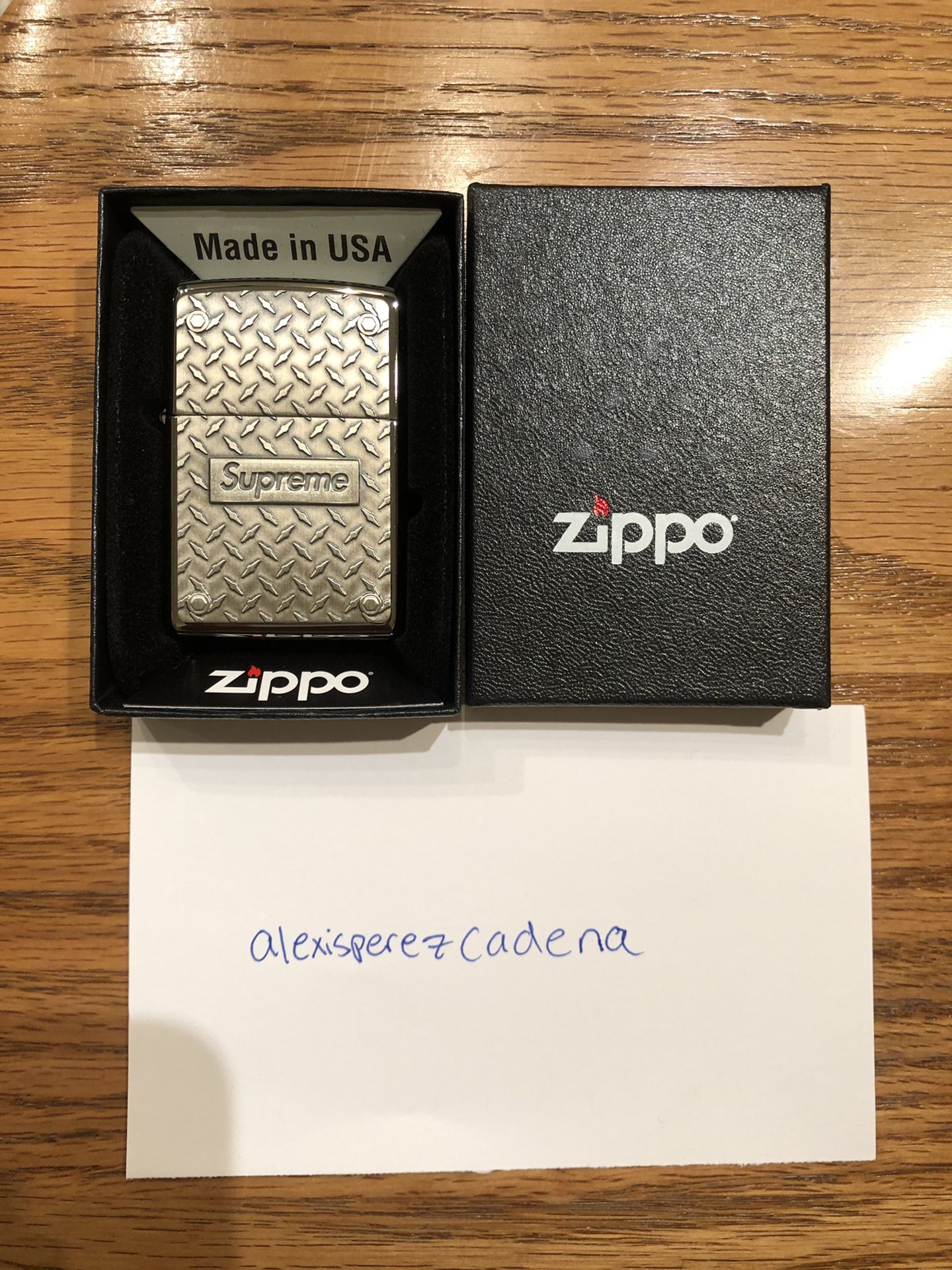 Supreme x Diamond plate Zippo Lighter