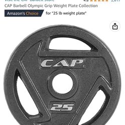 CAP Barbell Olympic Grip Weight Plate Collection Amazon's Choice for "25 lb weight plate"x4