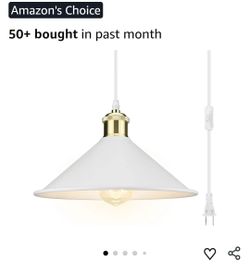New White Plug in Pendant Light, Modern Hanging Light with Plug in Cord
Hanging Lamp, Pendant Lamp, Vintage Pendant Light with Plug in Cord, Industria