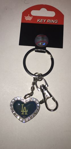 Los Angeles Dodgers Bling Heart Keychain