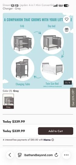 Dream on me Jaydon mini crib