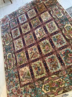 A Very Beautiful And Stunning Silk And Wool Hand Made Carpet From Iran- Tabriz