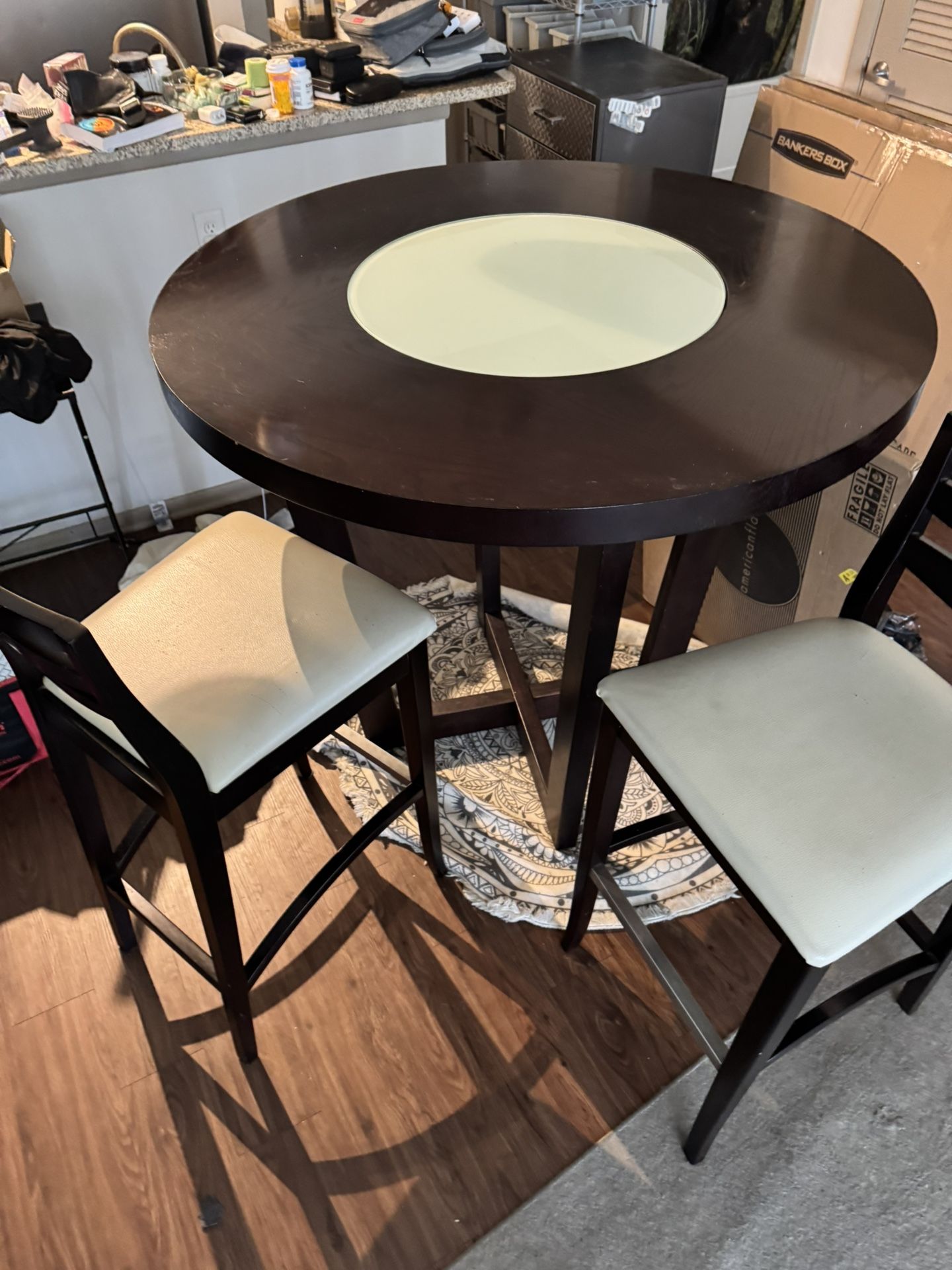 Solid Wood Round kitchen Table And chairs