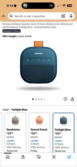 Sealed New Bose SoundLink Micro Portable Bluetooth Speaker (2nd Gen), Wireless Outdoor Speaker, Waterproof and Dustproof, Twilight Blue Limited Editio