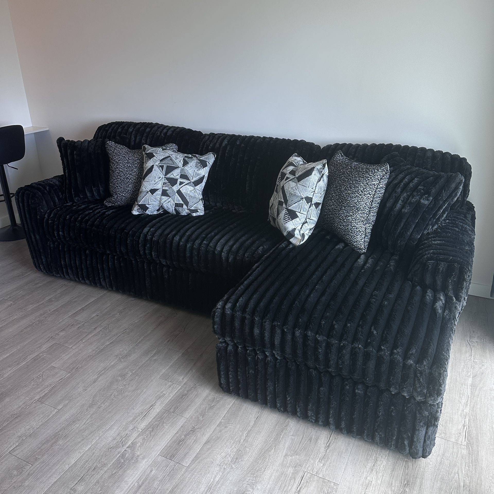 New Black Sectional Couch 