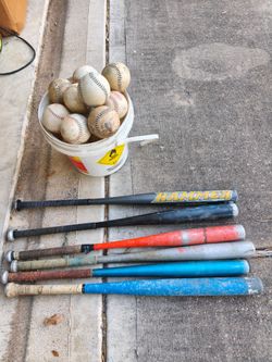Softball bat and ball