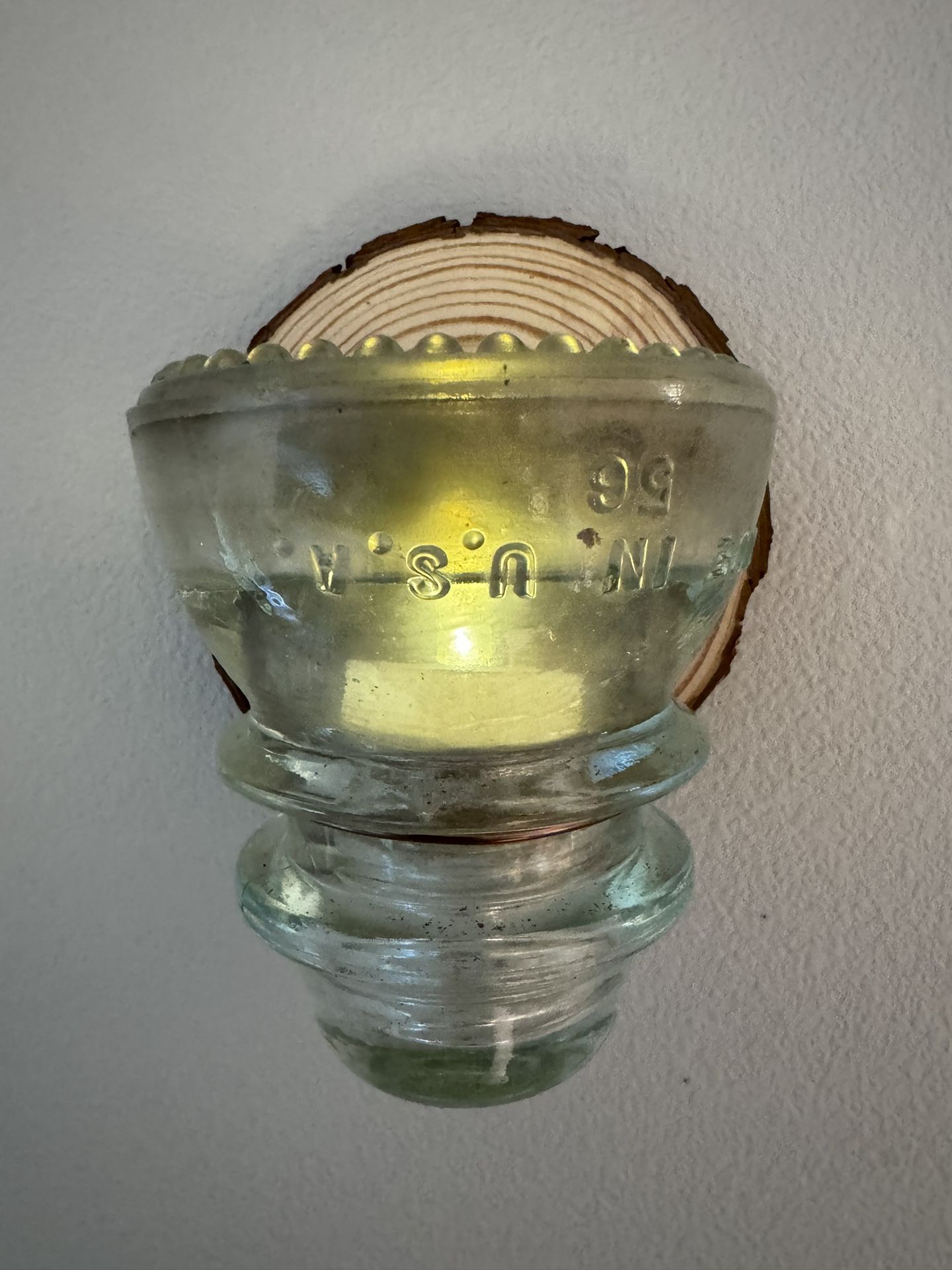 Antique Glass Insulator Wall Sconce