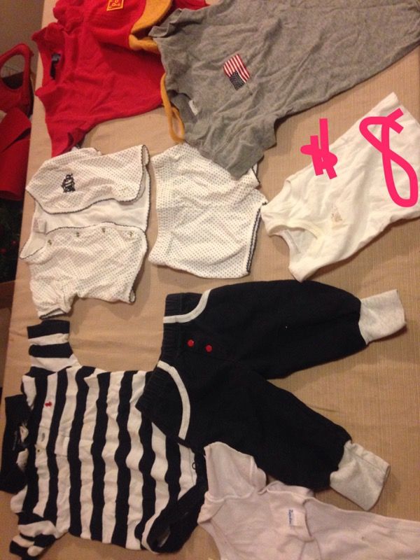 Collection of boys 3 to 6 month onesies, pants, T-shirt, nightclothes, hat