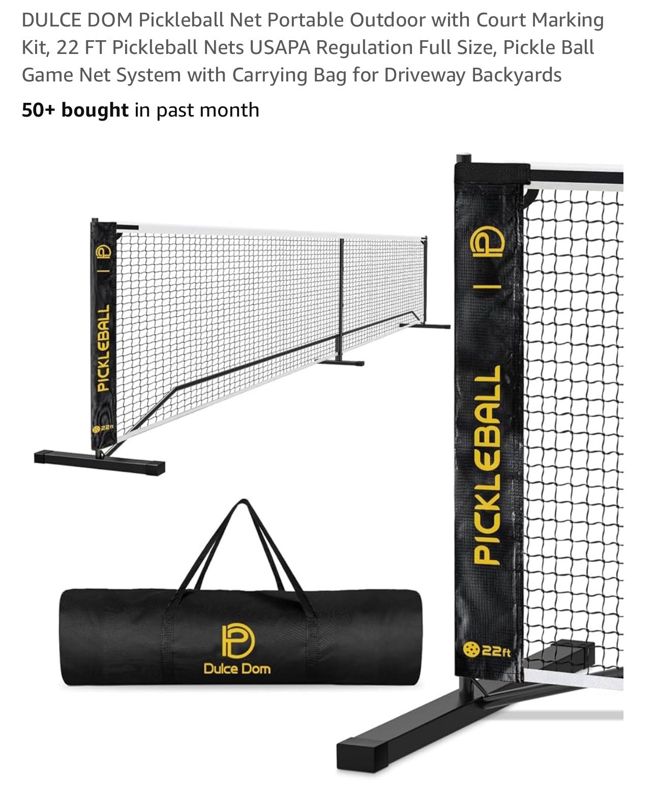 DULCE DOM Pickleball Net