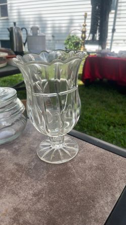 a Block Crystal "Tulip Garden" Hurricane Vase / Candle Holder.