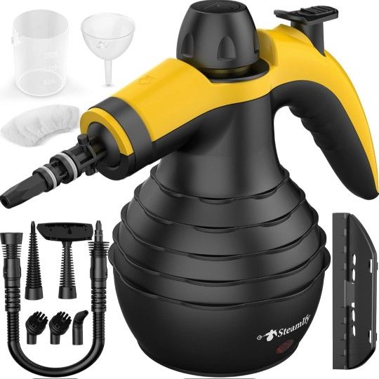 Pressurized Handheld Steam Cleaner with 10pcs Accessories & Safety Lock, Multi-Purpose & Powerful Portable Steamer for Cleaning, Home Use, Car, Bathro