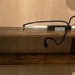 FABATO 59” Floating TV Stand with Power Outlet Wall Mounted Media Console Cabinet Shelf Under TV for Cable Box Audio Video Rustic Brown