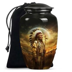 “Decorative Funeral Urn(10”tall)(w/velet Bag)retail$89