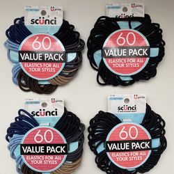 Scunci hair accessories -60 count pony tail holders 