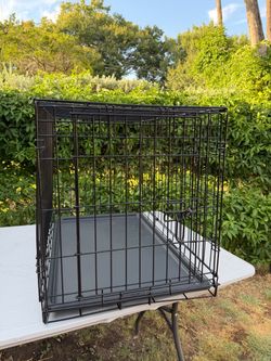 Black Wire Dog Crate with Tray