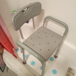 Medical Deluxe Shower Bath Chair Seat with Back & Arms, Adjustable Height,