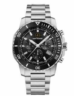 Haftavani - HPLS44113.01 - Solar Chronograph – Black ⚫️ Face, Steel - Swiss Made 🇨🇭