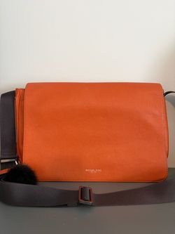 Michael Kors Orange Leather Messenger Bag