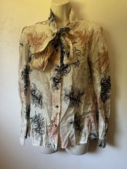Trina Turk blouse, neck bow. Size small