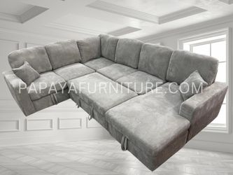 120” Large Sectional Sofa with pull-out bed, Sectional, Gray Couch, Grey Sectional, Sofabed, Sofa bed, Sleeper Sofa, Sofa, Couch, Sectionals, Sofa wit