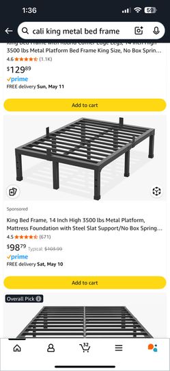 Cali King Steel Slat Bed Frame - BRAND NEW