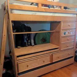 Twin Size Bunk Bed Solid Wood
