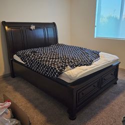 Espresso Queen Slatted Bedframe