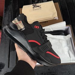 Black And Red Burberry Trainers 